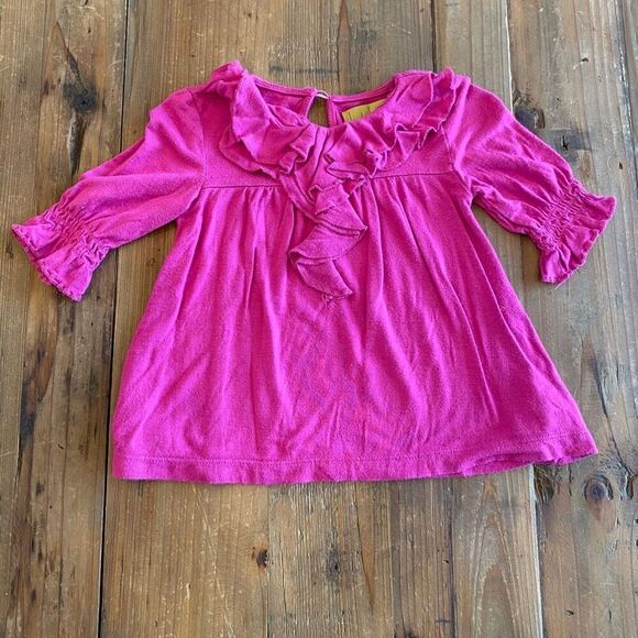 Nicole Miller Ruffle Front Magenta Top Size 18 Months - Picture 9 of 10